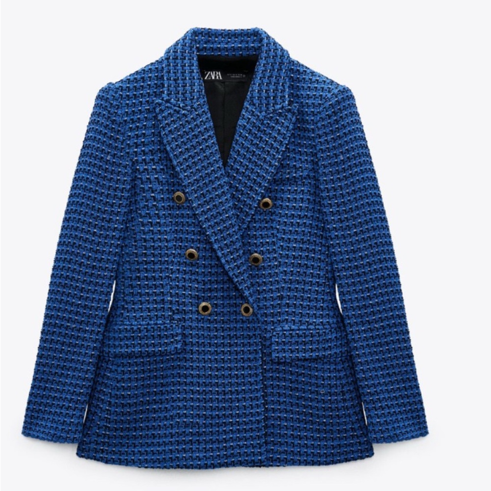 Zara Royal Blue Double-Breasted Blazer